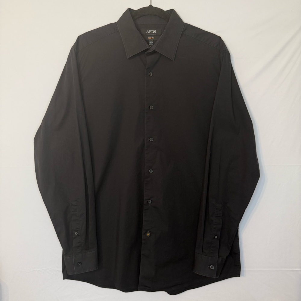 Apt. 9 Black Dress Shirt with Classic Fit. A17